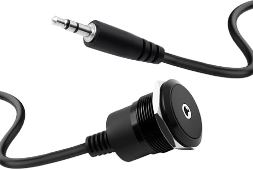Duttek Cavo audio stereo TRS da 3,5 mm da 1/8 a jack rotondo filettato da 3,5 mm maschio a femmina, cavo di prolunga per cuffie, adattatore audio AUX fisso integrato per laptop e microfoni. (da