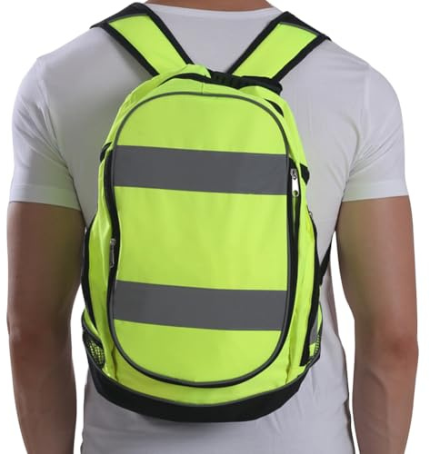 Rucksack Nachtsicherheit - hohe reflektierende Sichtbarkeit für, externe Fachkräfte | Bequem und wetterfest, perfekt für Lieferanten, Sicherheitsbeamte und Pocket -Wanderer