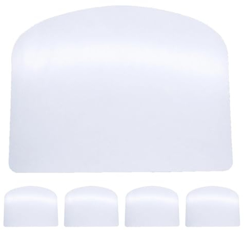 5 Pcs Transparent Cake Cream Scraper, Flexible Plastic Cake Scraper, Decorating Clear Icing Smoother for Cake Decoration Sculpting & Modeling Tools Decorating Tools