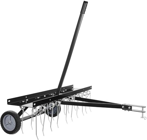 Vertikutierer für Aufsitzmäher 100 cm, Rasenlüfter für Rasentraktor & ATV, Anhänger Vertikutierer, Moosentferner Rasen, Verstellbare Arbeitshöhe, Garten Rasenpflege Gerät Robust Langlebig