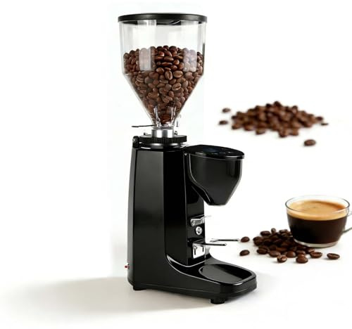 QFGain Molinillo De Café Espresso Programable con DosificacióN Digital Y Ajuste De Rosca MetáLica De 0,01 Mm, MáS De 15 Niveles De Molienda para Vertido/Espresso/Prensa Francesa Black