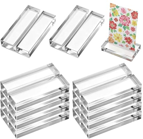 10 Stück Kartenhalter Acryl Tischkartenhalter Fotohalter Transparent Menükartenhalter Postkartenhalter Fotohalterung Fotoständer Acrylständer für Heim Kaffeebar Hochzeits Partys Platzkartenhalter