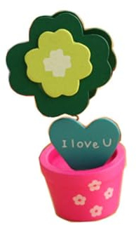 Hemobllo Clip Portabiglietti a Forma di Fiore in Legno e Metallo, 6 Pezzi