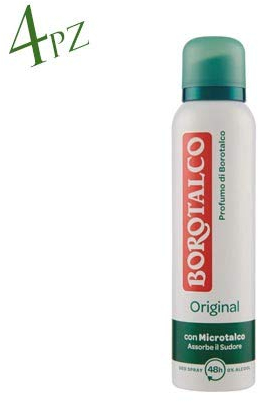 Roberts Borotalco 4x BOROTALCO ROBERTS Original Deo Déodorant Spray 150 ml 0% d'alcool ! 48h !
