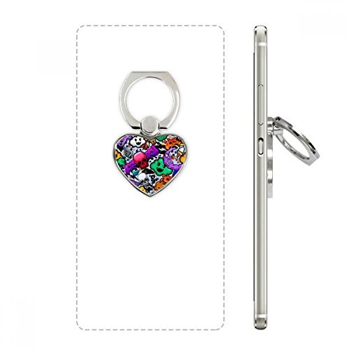 DIYthinker Graffiti Street Culture Colorful Skull Heart Cell Phone Ring Stand Holder Bracket Universal Support Gift