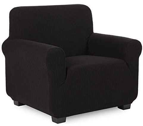 TIANSHU Sesselbezüge,Spandex Sofabezug Stretch Couchbezug Elastischer Antirutsch Stretchhusse Weich Stoff,Jacquard-Stretch-Sofabezug, sesselbezug Schonbezug für Sofa-Sofahalter (Schwarz)