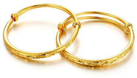 Ethlyn 2pcs/lot 18K Gold Plated Stars Kids Lucky Bangles &bracelets Birthday Christmas Gifts for baby boys and girls (B151)