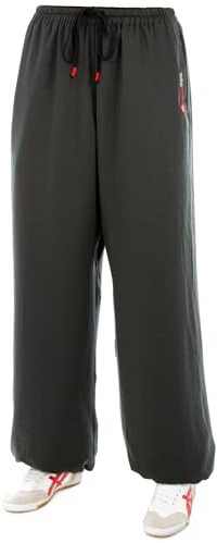 wu designs Pantaloni da Allenamento in Cotone (Leggero) Kung Fu e Tai Chi - Yoga Pantaloni Verde Scuro 185