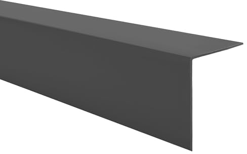 Quest Winkelprofil PVC 50x50 mm selbstklebend - Dunkelgrau, 150 cm | Selbstklebender Wandeckenschutz für Küche, Bad, Flur & Büro, schützt Ecken vor Stößen & Abrieb, pflegeleicht