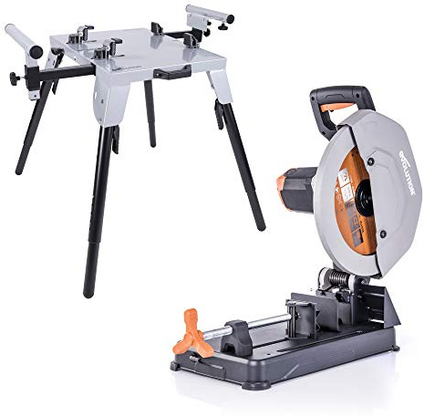 Evolution Power Tools 005-0002 Chop Saw Stand with Universal Fitting with R355CPS Multi-Material Chop Saw, 355 mm (230 V)