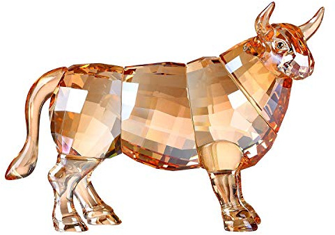 DOJOZ Crystal Bull Kuh Ochse Rinder New 2021 Home Decorations Figuren Sammlerstücke Tier (Gold)