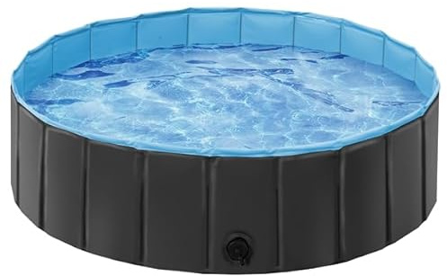 Yaheetech Piscine Chien Pliable 100 x 30cm Baignoire pour Chien/Chat Noir