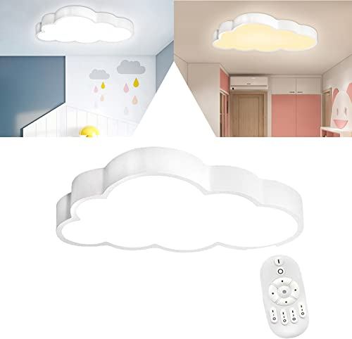 YRHome 48W Dimmbar Wolke LED Deckenleuchte Deckenlampe Wolke Effektlampe Acryl IP44 mit Fernbedienung Kinderzimmer Kinderlampe Ultra-dünne Schlafzimmer Kinderzimmerlampe