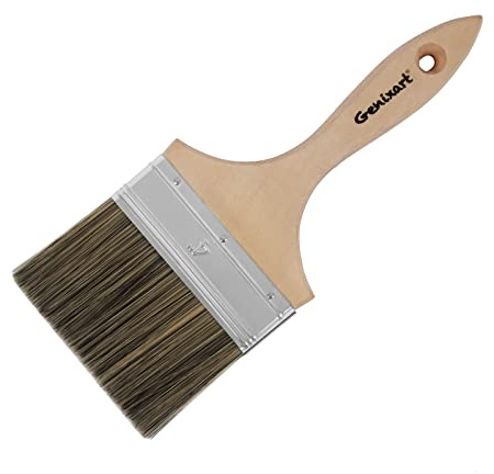 Double Thick Chip Paint Brush - Wood Stain Brushes for Painting Walls and Fence Staining - Wooden Handle Masonry Paintbrush for Varnish, Paste, Gesso and Limewash (4 inch)