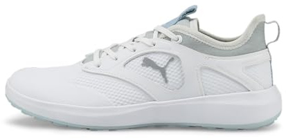 PUMA Damen Ignite Malibu Wmns Golfschuhe, White Silver Lucite Metallic Gray, 39 EU