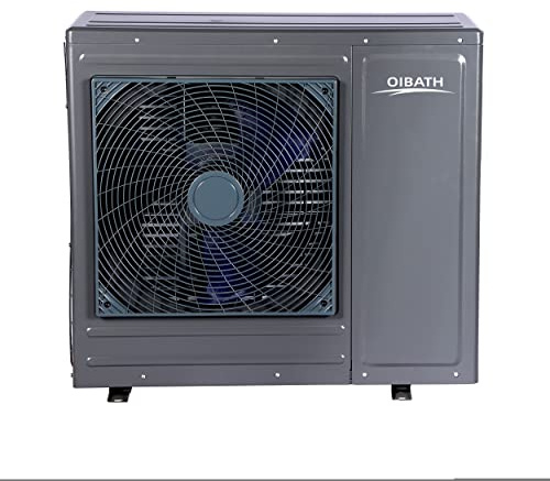 Oibath Equipo de bomba de calor de aire acondicionado, 34,000 BTU, 612,000 BTU, bomba de calor aire-agua R32, capaz de agua caliente, refrigeración y calefacción para uso residencial con calefacción