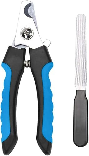 chenqi Professional Nail Scissors for Dogs and Cats, Stainless Steel Nail Clippers with Nail File, Claw Cutter for Pets