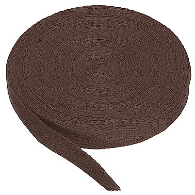 PATIKIL Algodón Sarga Cinta 15mm(5/8) 9m(10 Yardas Oscuro Marrón | Algodón Cinta Bies Encuadernación Cinta Espiga Correas Recorte, para Costura Regalo Envoltura Artesanía Bricolaje