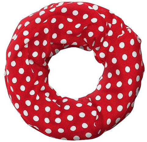 Soul-Cats gestrickter warmer und kuscheliger polkadot Kinder-Loop Schal in rot mit weißen Punkten