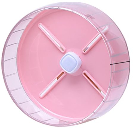 Rueda Para Hámster, Ruedas Silenciosas Para Ejercicio De Hámster, Ruedas Giratorias Silenciosas Para Correr Para Hámster, Ratones Rata Hámster Sirio Enano Gerbil(26cm-Rosa)