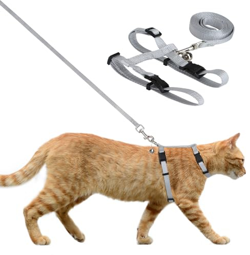 Nobleza Katzengeschirr mit Leine, Verstellbare Nylon Geschirre Katzenleine, für Katzen und Kaninchen