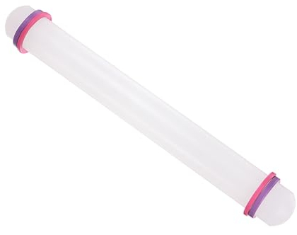 CoCud Fondant Rolling Pin, 13 Length, PP Plastic Non-Stick Guide Rings Fondant Roller Dough Roller - (Applications: for Baking Fondant DIY)