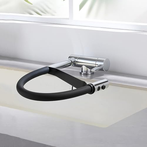 XJTNLB Vorfenster Küchenarmatur mit Brause Chrom Dual-Modus Vorfenster Armatur Klappbar Einhebelmischer Küche Wasserhahn Flexibel Küche