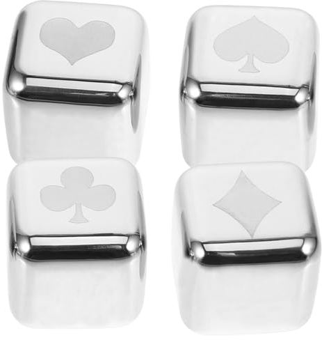 MAGICLULU 4pcs Stainless Steel Ice Cube Sticks Reusable Ice Cubes for Whiskey Rocks