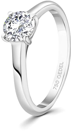 EDELIND Diamant Verlobungsring Damen Gold 750 - Diamantring 0.05-1 Ct GIA-zertifiziert aus Weißgold - mit Geschenkbox - Symbol der Liebe