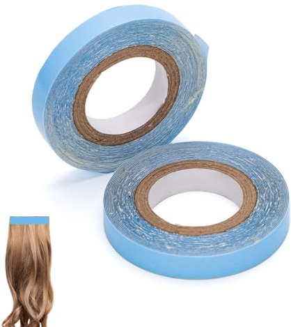 2 Rollos Cinta para Extensiones de Cabello, 3 m Cinta para Pelucas de Doble Cara Cinta Adhesiva para Extensiones de Cabello Pestañas para Extensiones de Cabello para Niñas Mujeres
