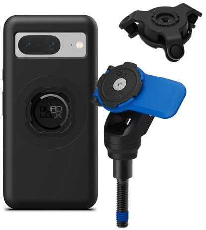 QUAD LOCK Lenkerklemm-Schrauben Handyhalterung für Motorrad mit Vibrationsdämpfer und MAG Hülle für Pixel 8