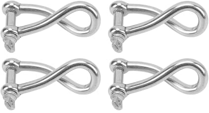 Hxyxbnhno - Grillete giratorio de acero inoxidable 316 de 4/5/6/8/10/12 mm, grillete trenzado para vela