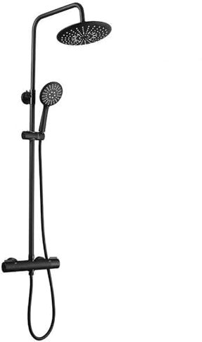 Set Doccia Con Soffione e Doccetta,Colonna Doccia Con Miscelatore Termostatico,Miscelatore Per Doccia Completo In Acciaio Inox Con 3 Tipi Di Getto,Regolabile In Altezza,Ideale Per Case, Alberghi, Ecc.