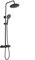 Columna Ducha Termostatica Negra,Columna Ducha Negra,Mezclador De Ducha Completo De Acero Inoxidable Con 3 Tipos De Chorro,Termostático De 3 Velocidades,Altura Regulable,Para Viviendas, Hoteles, Etc.