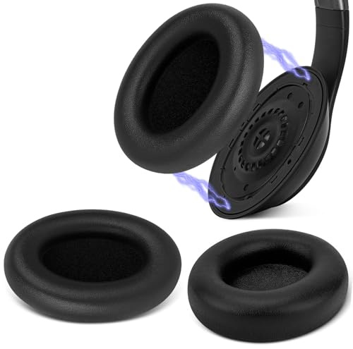 Geekria SNAP - Kit di cuscinetti auricolari di ricambio per cuffie Beats Studio Pro, cuscinetti magnetici facili da cambiare, ricambio in pochi secondi, parti di riparazione (pelle proteica nera, 1