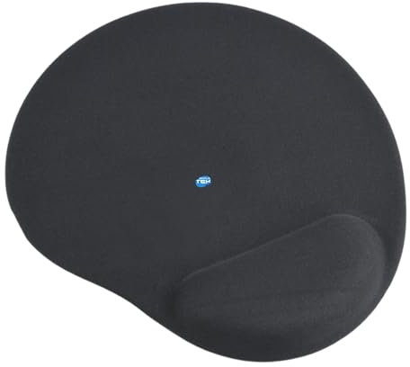 SIMPLETEK - Tapis de souris ergonomique MP-ERGO-01 | Convient pour souris optique et laser | 240 x 220 mm | Tapis de souris Soft-touch Noir