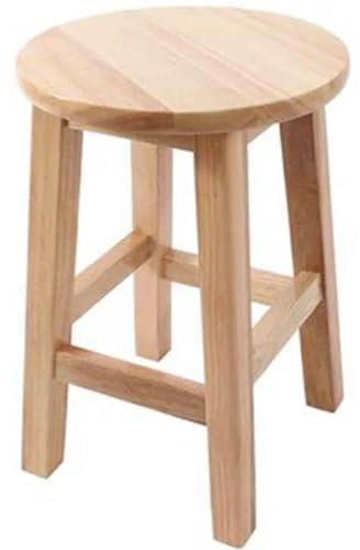 Taburete pequeño portátil de madera maciza para dormitorio, casa y mesa de café, color tronco, 30 x 50 cm