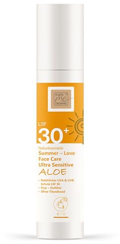 Thats me organic Bio Sonnenschutzcreme LSF30 (50 ml) – Sonnenschutz Gesicht, wasserfest und ideal für empfindliche Haut – NATRUE Bio-zertifizierte Sonnencreme Gesicht – Vegan
