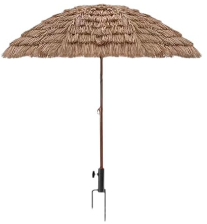 Strohschirm,Sonnenschirm Stroh,Sonnenschirm Hawaii Stroh,Strohschirm Outdoor,Sonnenschirm Bast Hawaii,Balkon Hawaii Strandschirm Mit Erdungsstecker,Neigungsfunktion