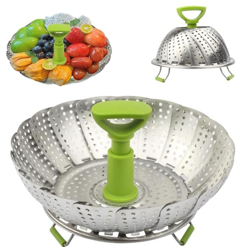 Dämpfeinsatz für Topf, Dünsteinsatz Edelstahl, Gemüsedämpfer, 13–23 cm | Dünsteinsatz für schonendes Garen von Gemüse, Fisch und Meeresfrüchten