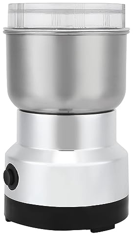 High-Speed Electric Coffee Grinder 100g Stainless Steel ABS 100-200W RPM with Transparent Lid for Beans, Spices & Grains
