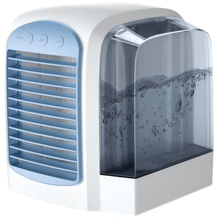 Refroidisseur d'air portable, ventilateur de bureau miniature, climatiseur USB avec 3 vitesses et 3 modes, réservoir d'eau 380 ml, humidificateur 3 en 1