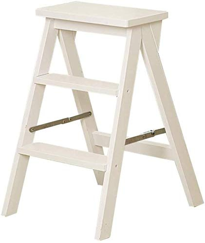 Sgabello Scala Pieghevole, Sgabello in Legno, scaletta Multifunzione, Sedia da Arrampicata, portafiori, scarpiera, Panca portaoggetti