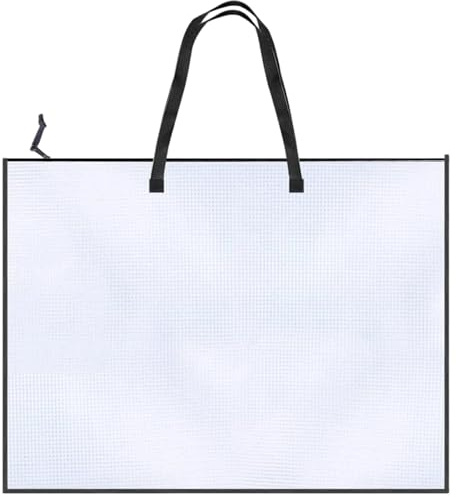 DqiUnaX A2 Zeichenmappe, DIN A2 Sammelmappe, Transparente Mappe mit Gitter, 25x19 Zoll