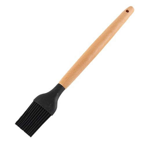 Silicone Pastry Brush - [BPA Free] Silicone Brush with Bamboo - for Baking and Grilling - Removable Head & Heat Resistant up to 200° (20 cm)