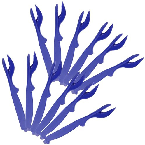 Gadpiparty Forchette per Granchio in Plastica Blu Set da 10 Pezzi Utensili per Frutti di Mare Multifunzionali per Aprire Gusci di Granchio e Aragosta Strumenti Pratici per Ristoranti e Uso