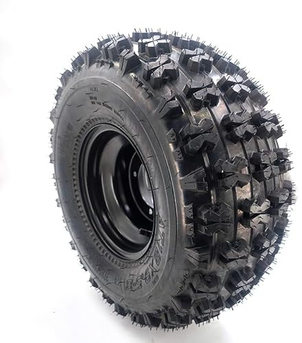 AT 18X9.5-8 Lawn Mower Tractor Tire Wheel Assembly, 4-Ply with 4 Lugs on 4 PCD, Black Wheel for Kart ATV, 8 Inch Road Tires, Wear-Resistant