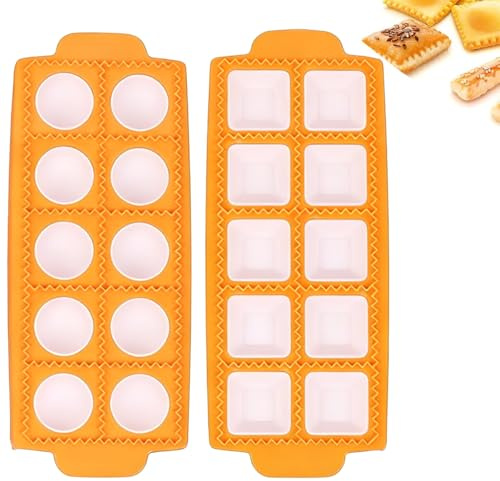 lrgnixs 2 Stück Form für Eckige Ravioli, Form für Runde Eckige Ravioli | Ravioliformen mit 10 Gitter, Italienische Ravioli-Maker, Gebäck Werkzeug für Herstellung Von Kuchen Knödel