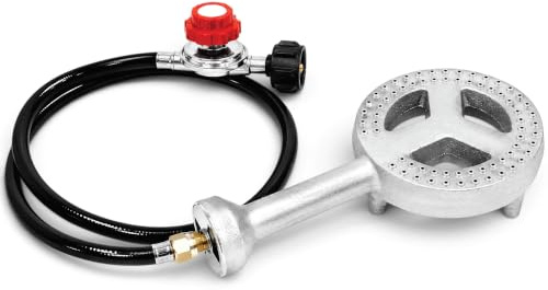 GAS ONE Högt tryck gjutjärnsbrännarhuvud med mässingsmontering öppning med CSA-listad 0-20 PSI högtrycksregulator och slang