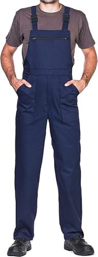 MAZALAT work wear Salopette da Lavoro Uomo, Taglie Grandi S-3XL, Made in EU, Colori Diversi, Tuta da Lavoro Uomo Qualità, Blu Navy, L